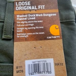 Mens Carhartt Fleece Lined work pants 35x32